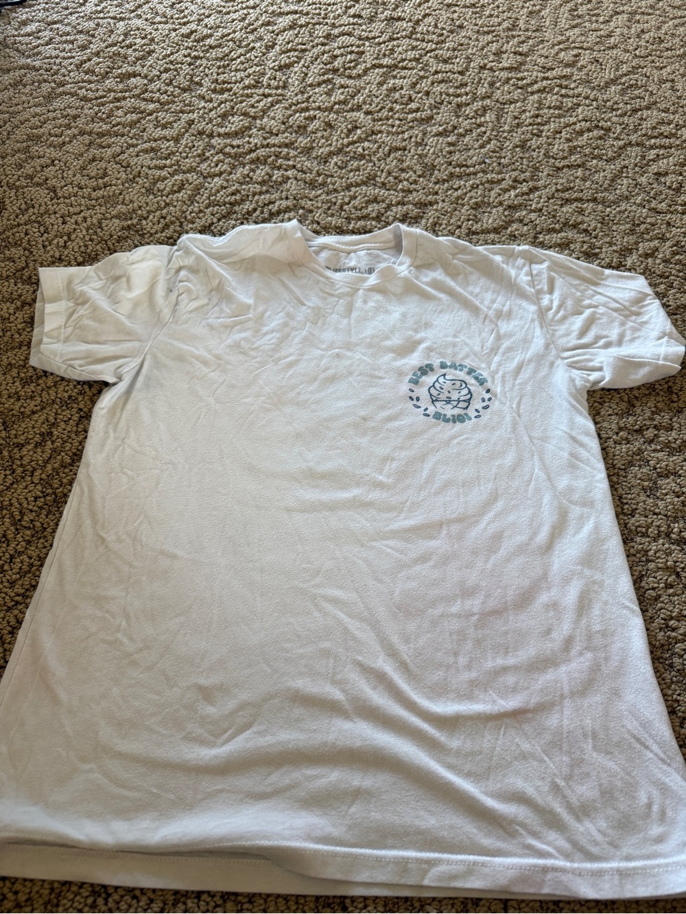 Men's White Short Sleeve Graphic Crewneck T-Shirt